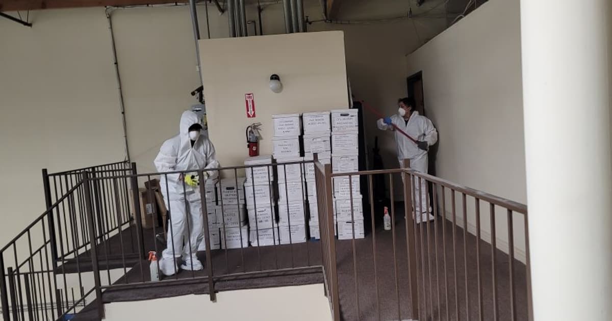 Fire-damaged contents cleared during restoration