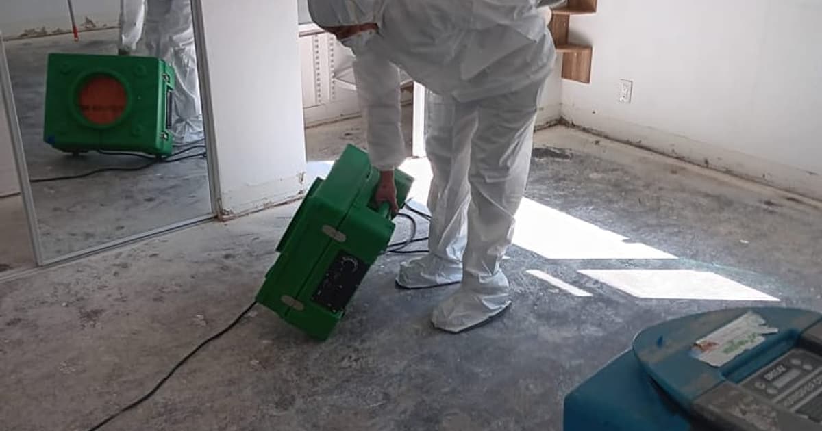Water damage inside a residential property